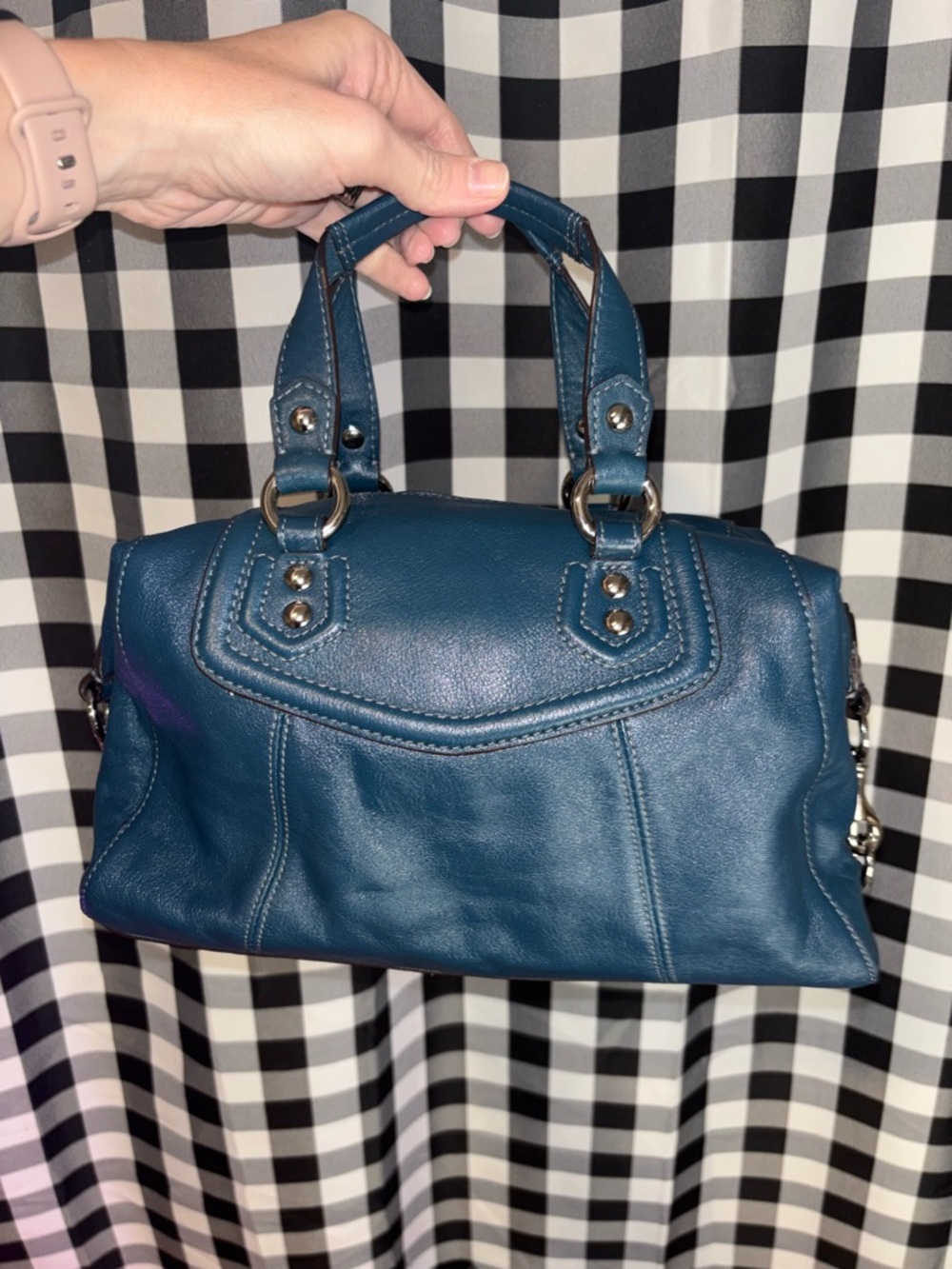 Coach Ashley Teal Blue Leather Satchel 2012 - Picture 2 of 6